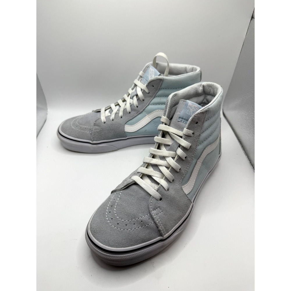 Vans SK8 Hi Mens 7.5 Sneakers Gray Suede High Top Skateboard Athletic Shoes‎